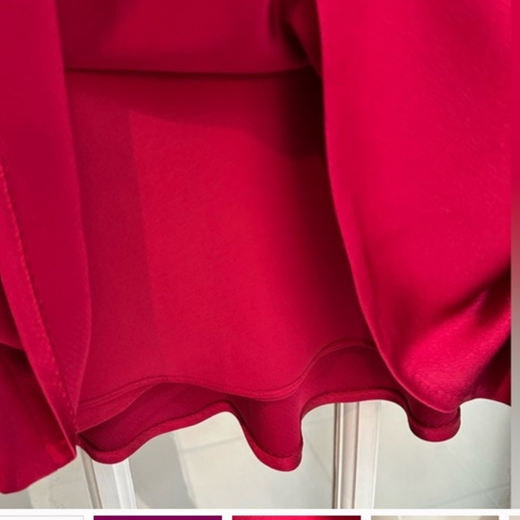 Ann Taylor 100% Silk Vibrant Cranberry Red Cocktail Dress Women’s Size 6 Small S - Picture 4 of 5
